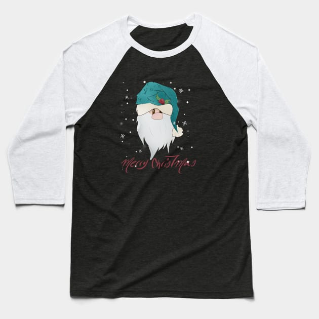 Bearded and adorable Santa Claus Baseball T-Shirt by KyasSan